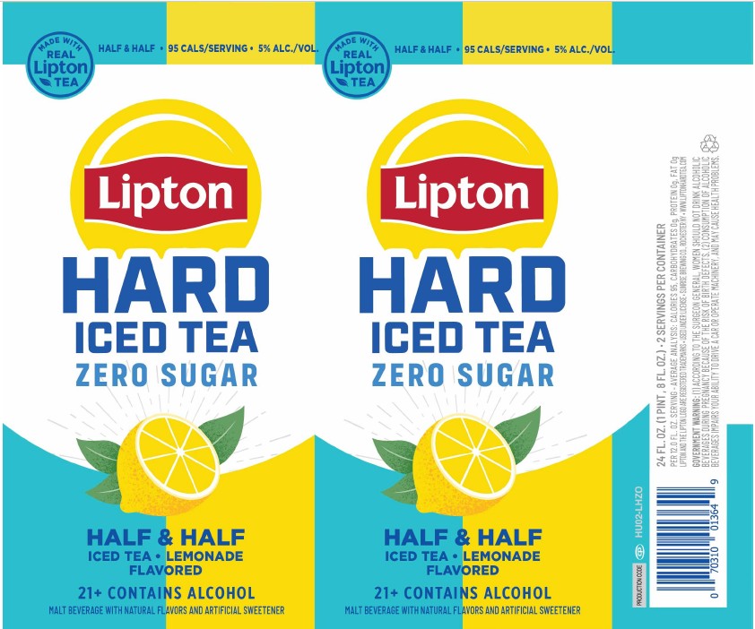 TABC label artwork for Lipton Hard Iced Tea Zero Sugar Half and Half 24oz 2026c