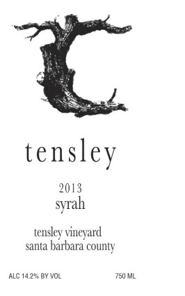 TABC label artwork for Tensley Syrah Tensley Vineyard