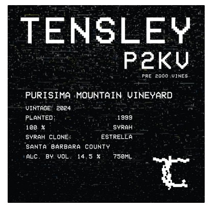 TABC label artwork for Tensley P2KV Purisima Mountain Syrah