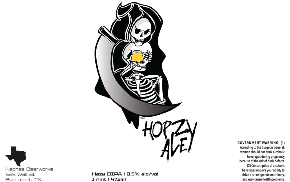 TABC label artwork for Hopzy Ale