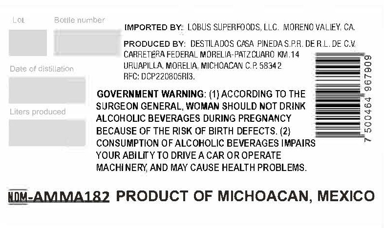 TABC label artwork for Casa Pineda Blanco Michoacan