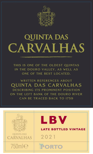 TABC label artwork for Quinta das Carvalhas Late Bottled Vintage Port