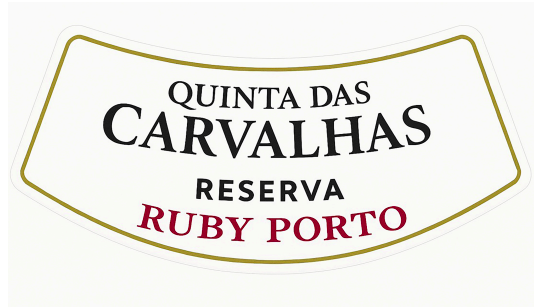 TABC label artwork for Quinta das Carvalhas Ruby Port Reserva Decanter Gift