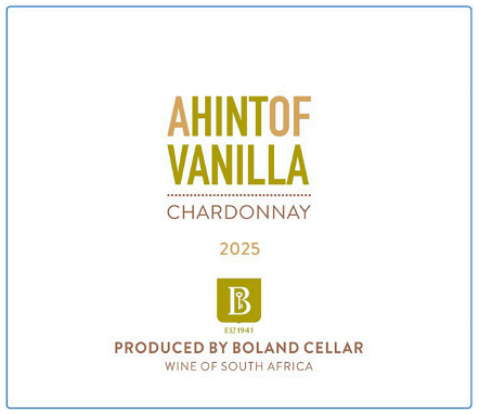 TABC label artwork for A Hint Of Vanilla Chardonnay