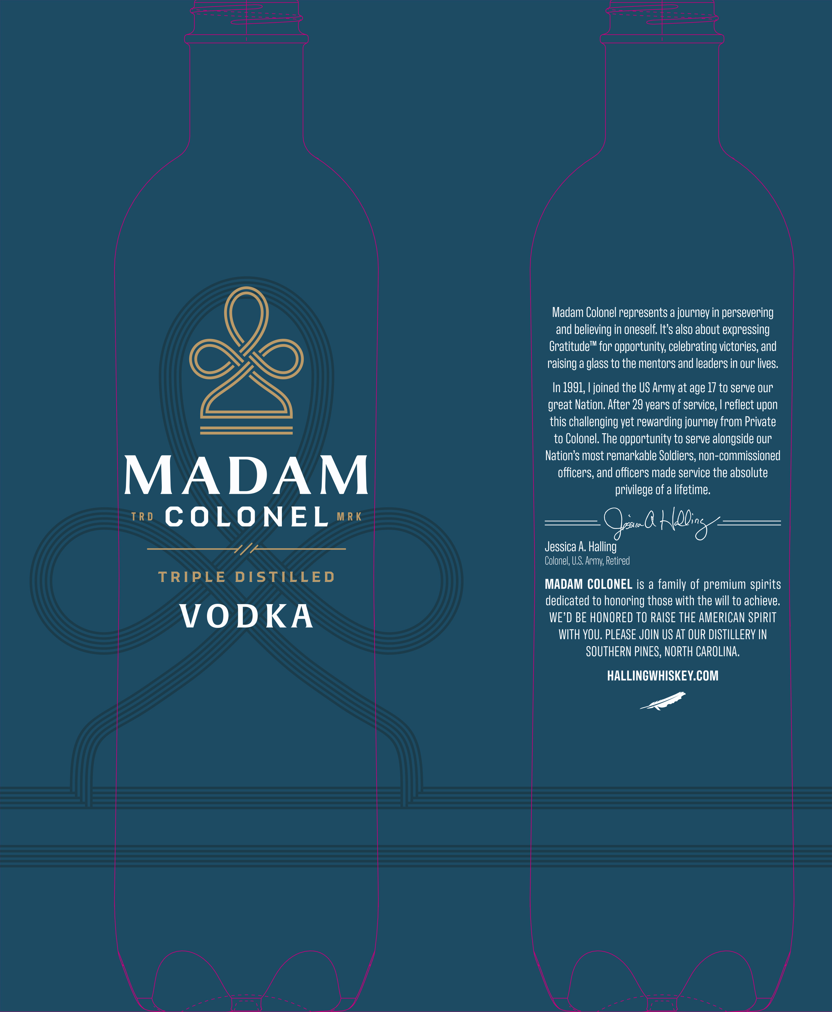 TABC label artwork for Madam Colonel Vodka