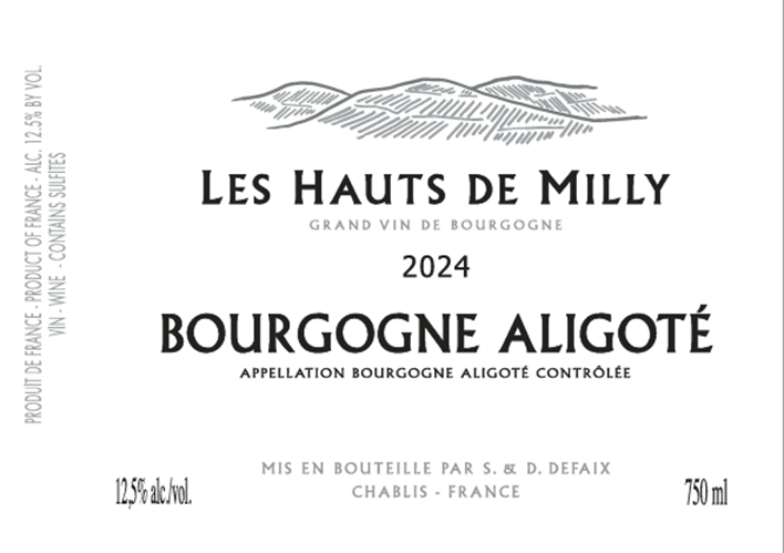 TABC label artwork for LES HAUTS DE MILLY ALIGOTE