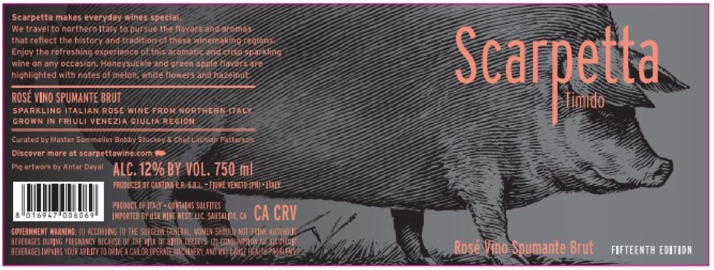 TABC label artwork for Scarpetta Timido Friuli Venezia Giulia