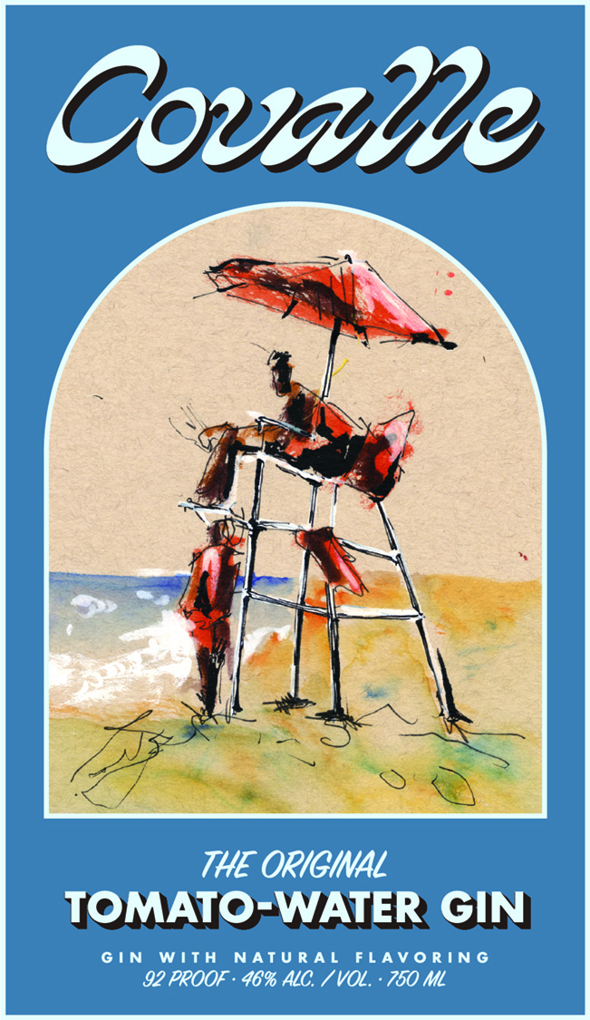 TABC label artwork for Covalle The Original Tomato-Water Gin
