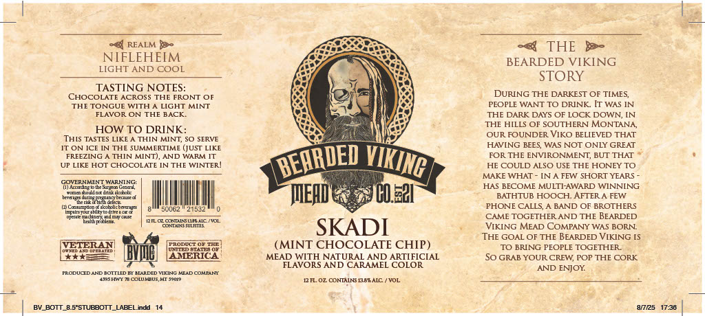 TABC label artwork for BEARDED VIKING MEAD COMPANY LLC SKADI (MINT CHOCOLATE CHIP)