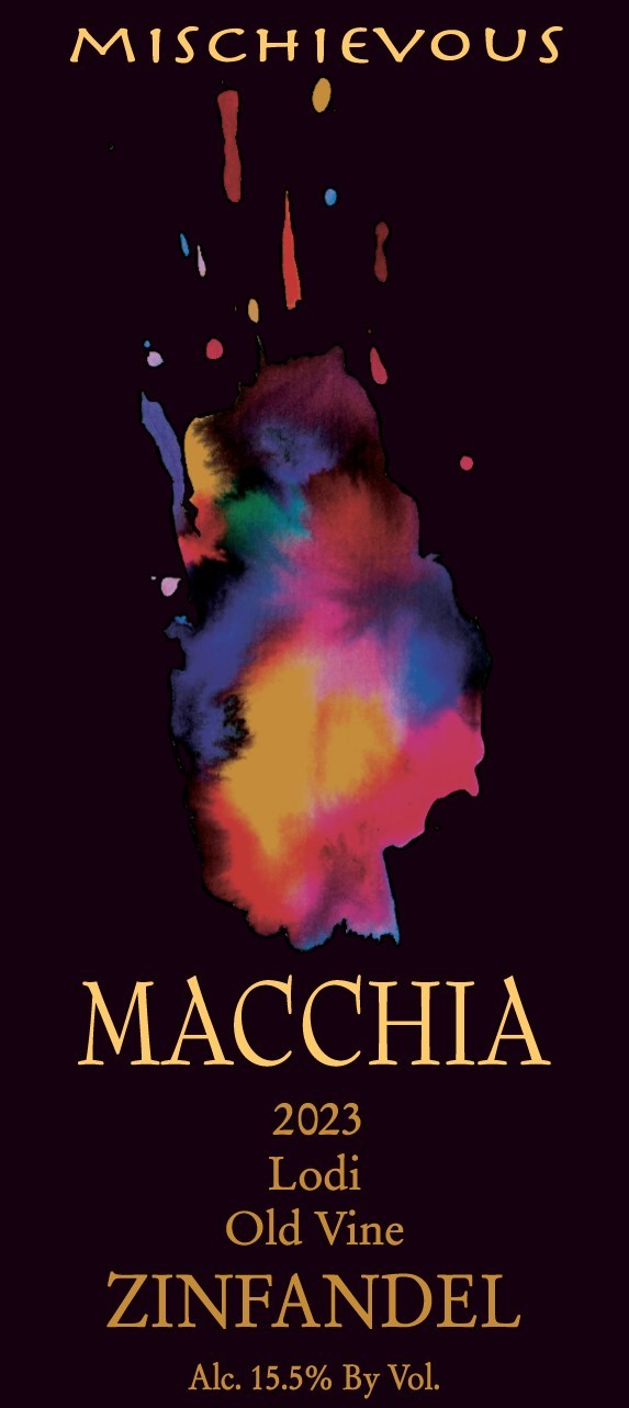 TABC label artwork for Macchia Mischievous Zinfandel 2023