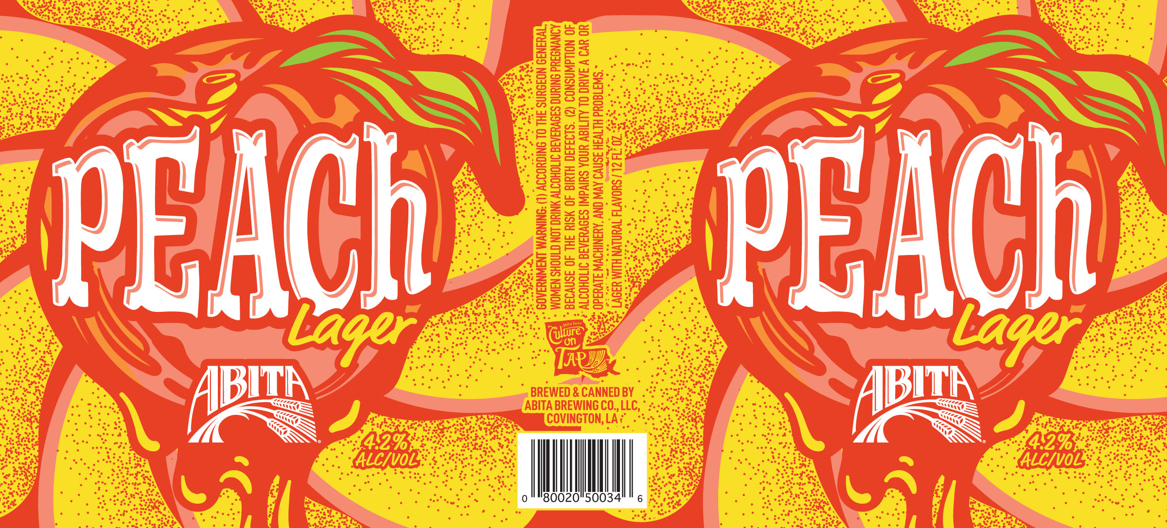 TABC label artwork for Peach Lager