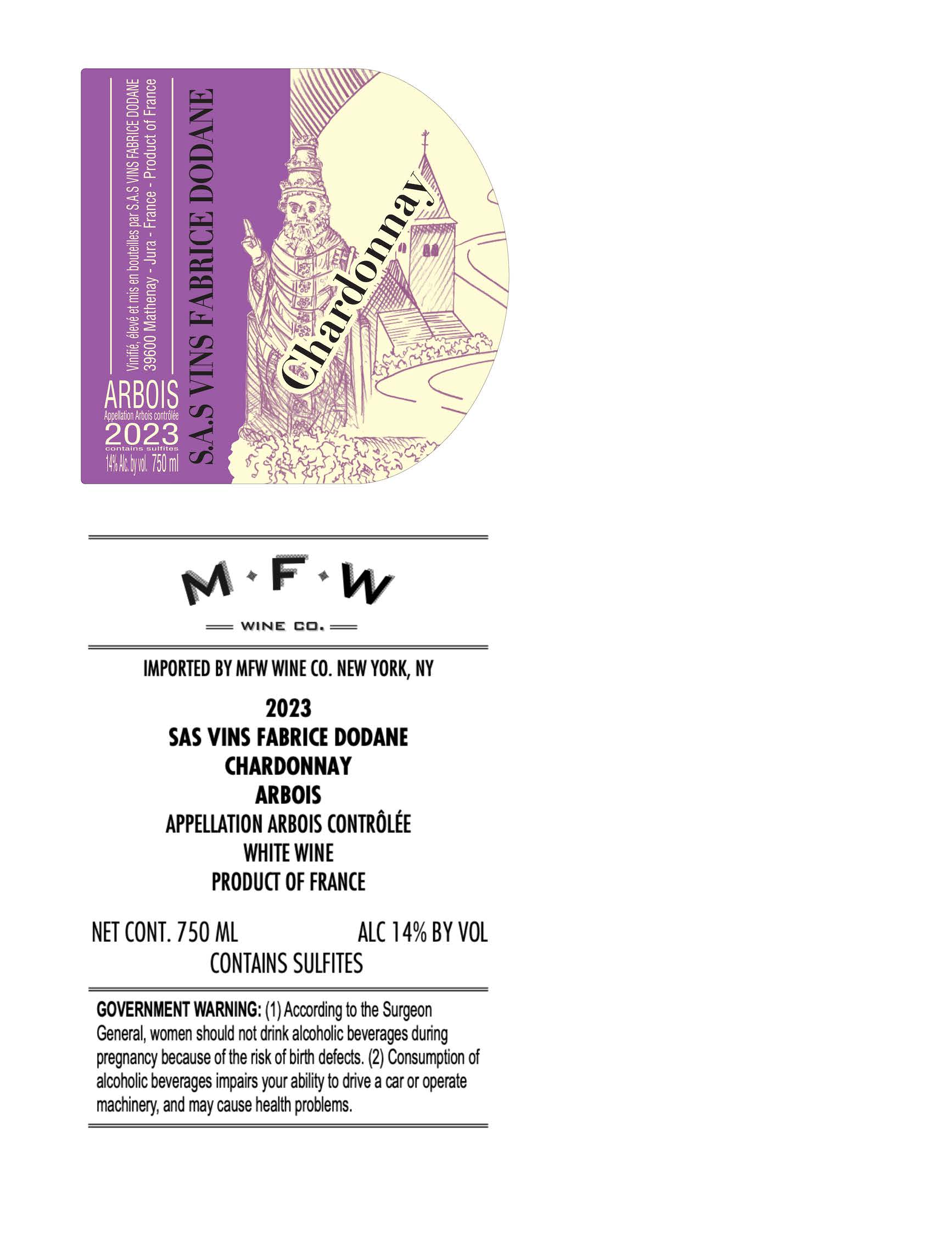 TABC label artwork for Domaine de Saint Pierre Arbois Chardonnay