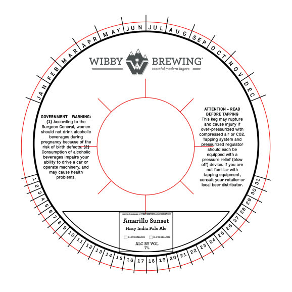 TABC label artwork for Amarillo Sunset Hazy IPA