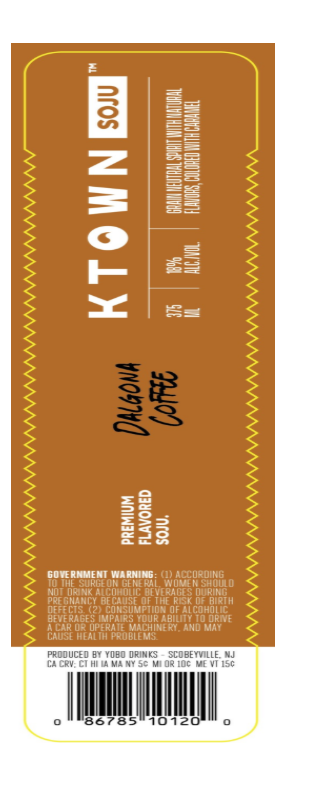 TABC label artwork for K TOWN SOJU DALGONA COFFEE