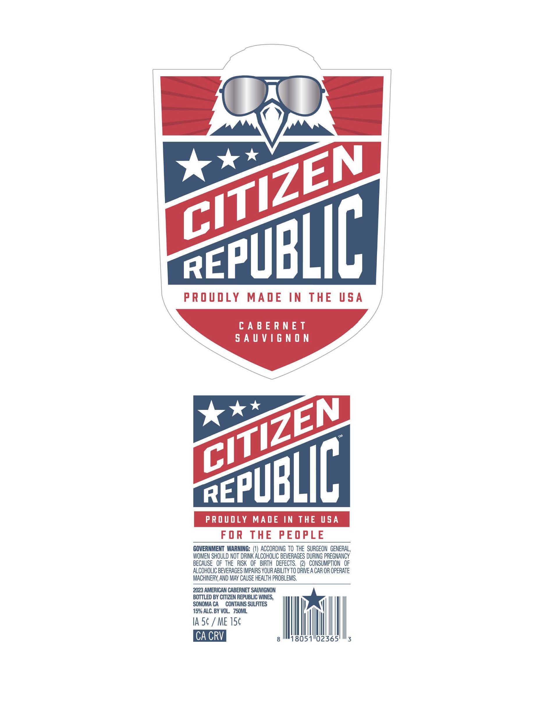 TABC label artwork for CITIZEN REPUBLIC American Cabernet Sauvignon