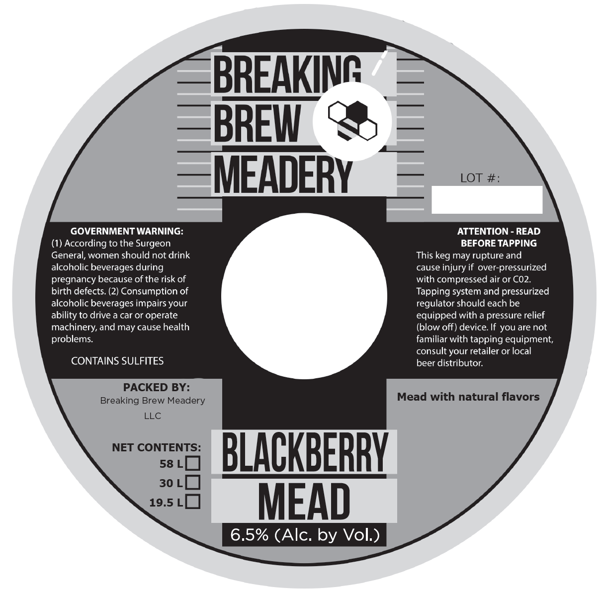 TABC label artwork for Breaking Brew Meadery Blackberry