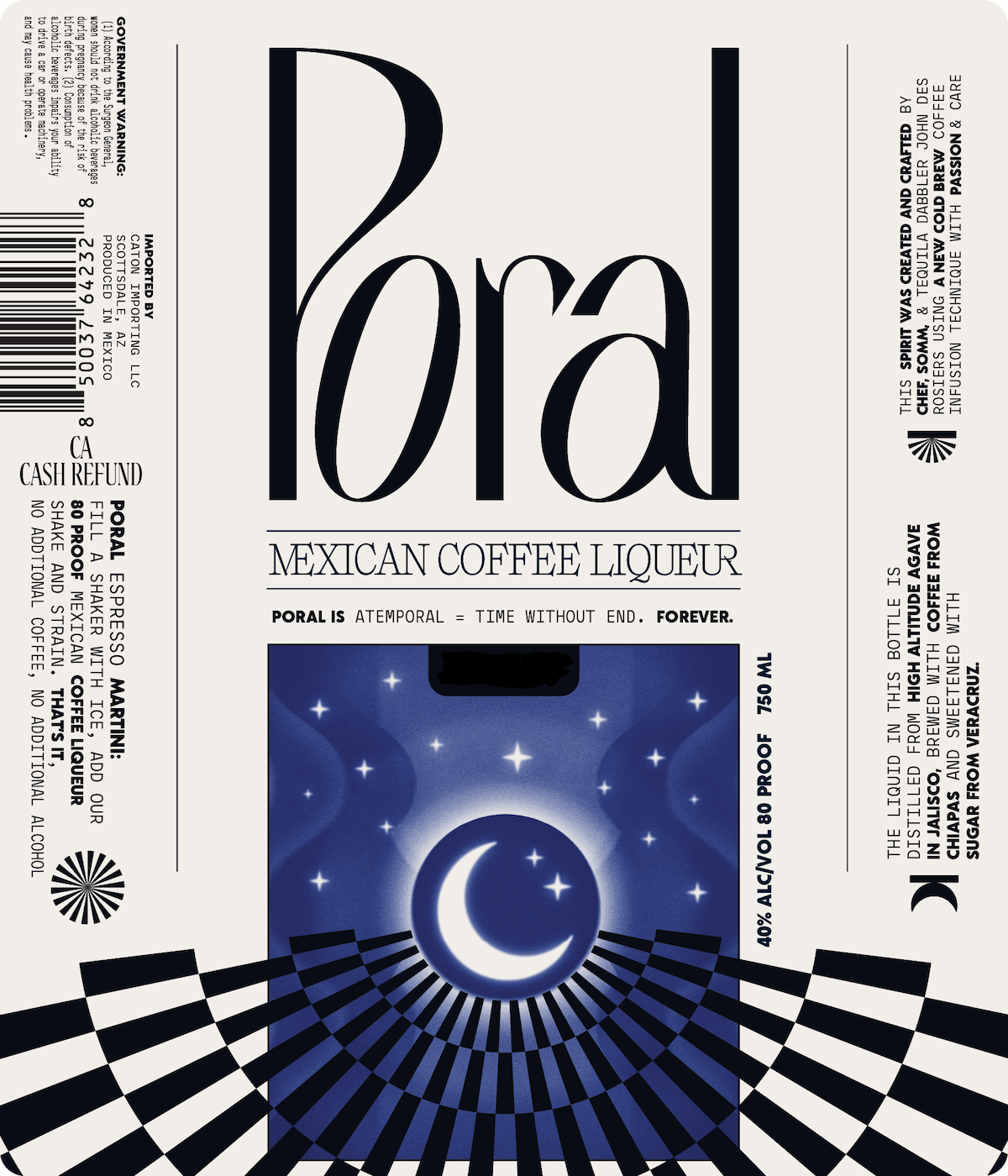 TABC label artwork for Poral Mexican Coffee Liqueur