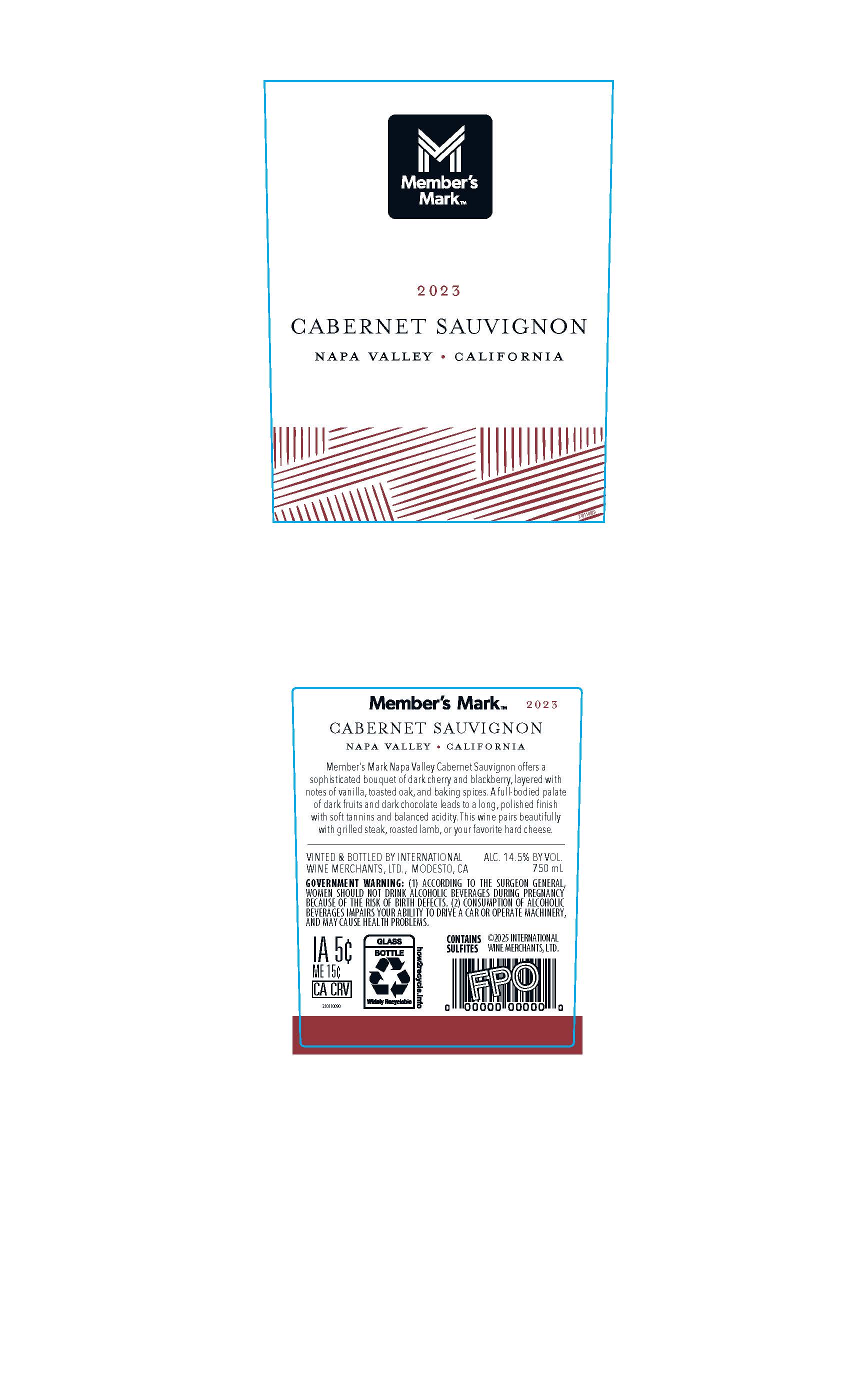 TABC label artwork for Member's Mark Cabernet Sauvignon Napa Valley