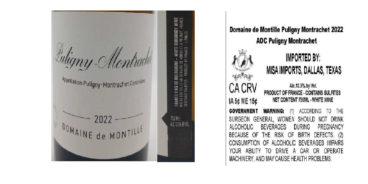 TABC label artwork for DOMAINE DE MONTILLE PULIGNY MONTRACHET