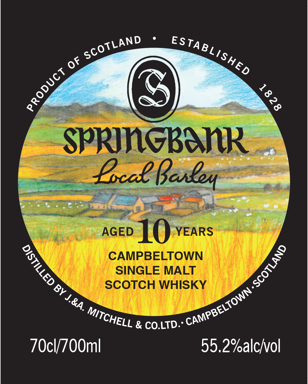 TABC label artwork for Springbank 10 Yr Local Barley