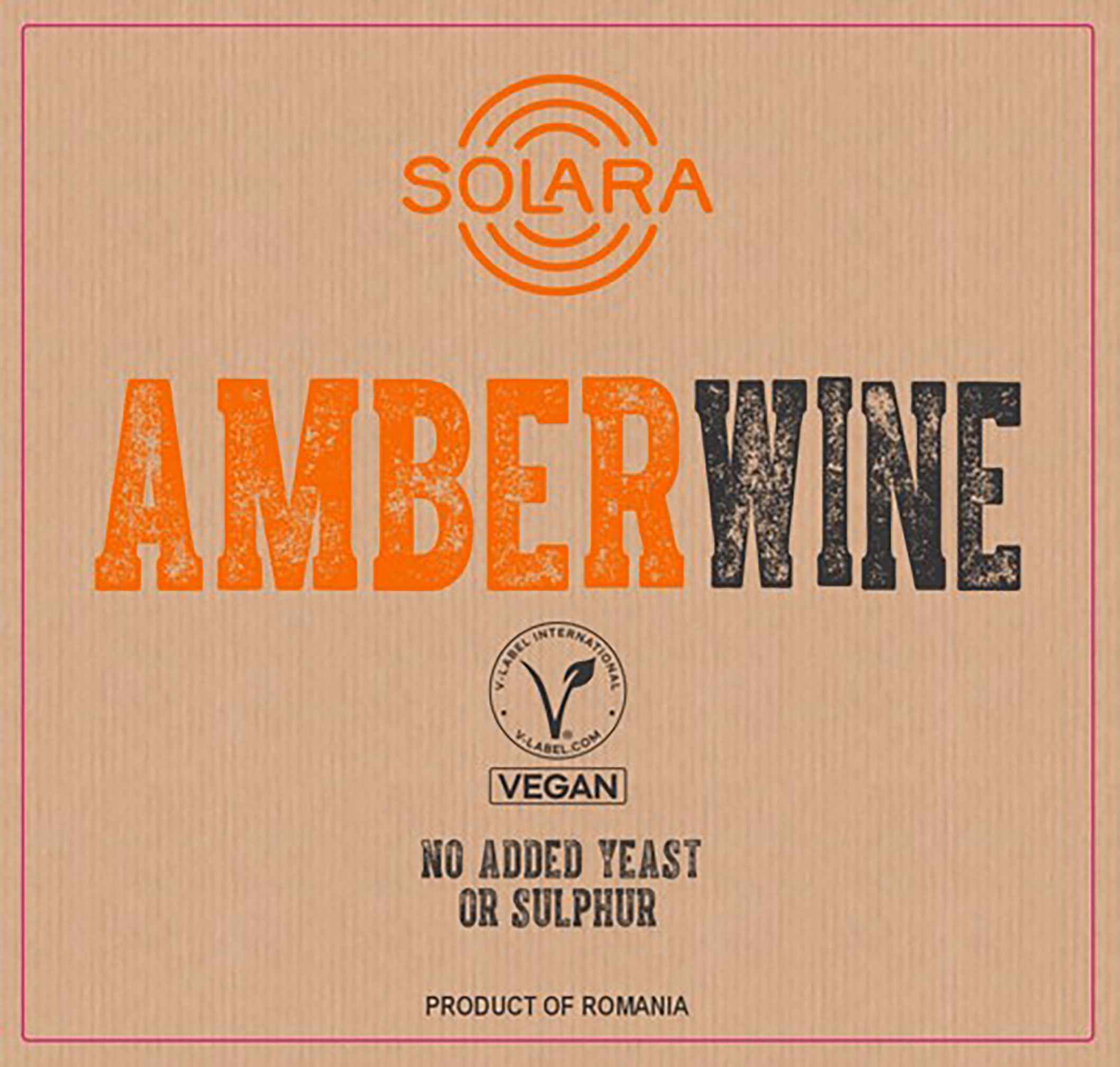TABC label artwork for Solara Natural Amber Orange Wine