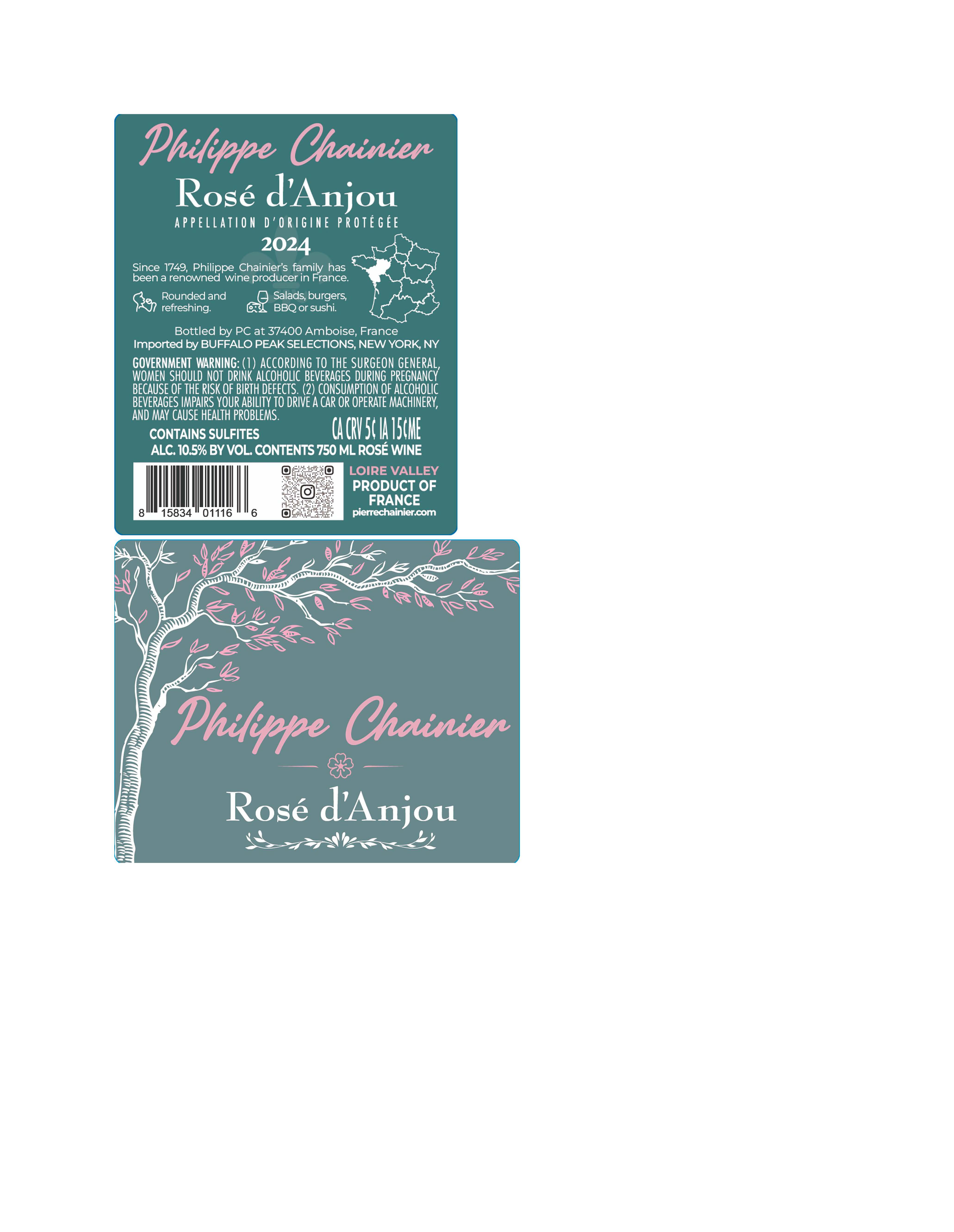 TABC label artwork for PHILIPPE CHAINIER ROSE D'ANJOU