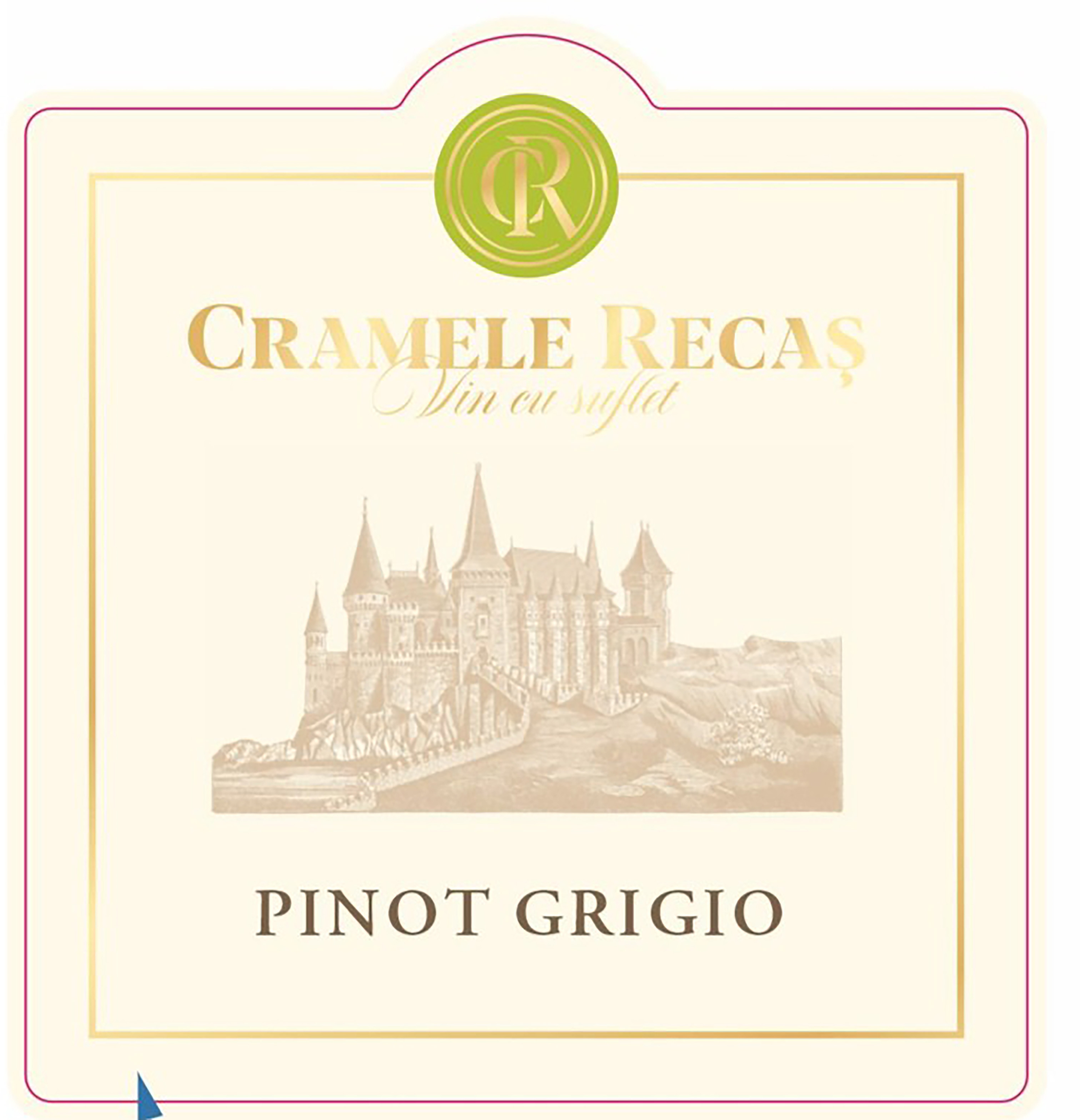 TABC label artwork for Recas Castle Pinot Grigio