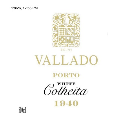 TABC label artwork for Vallado Colheita 1940 Porto