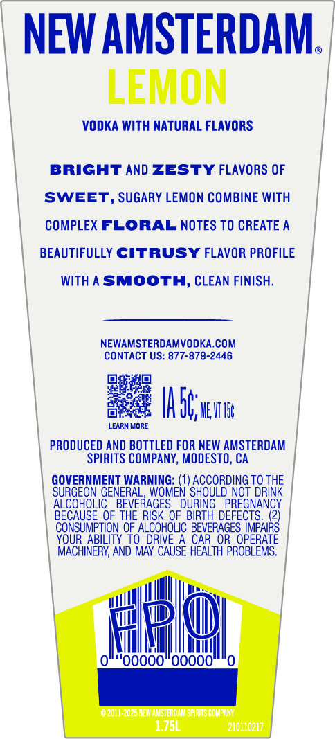 TABC label artwork for New Amsterdam Lemon