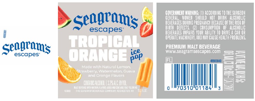 TABC label artwork for Seagram's Escapes Tropical Orange 11.2oz bottle 2026