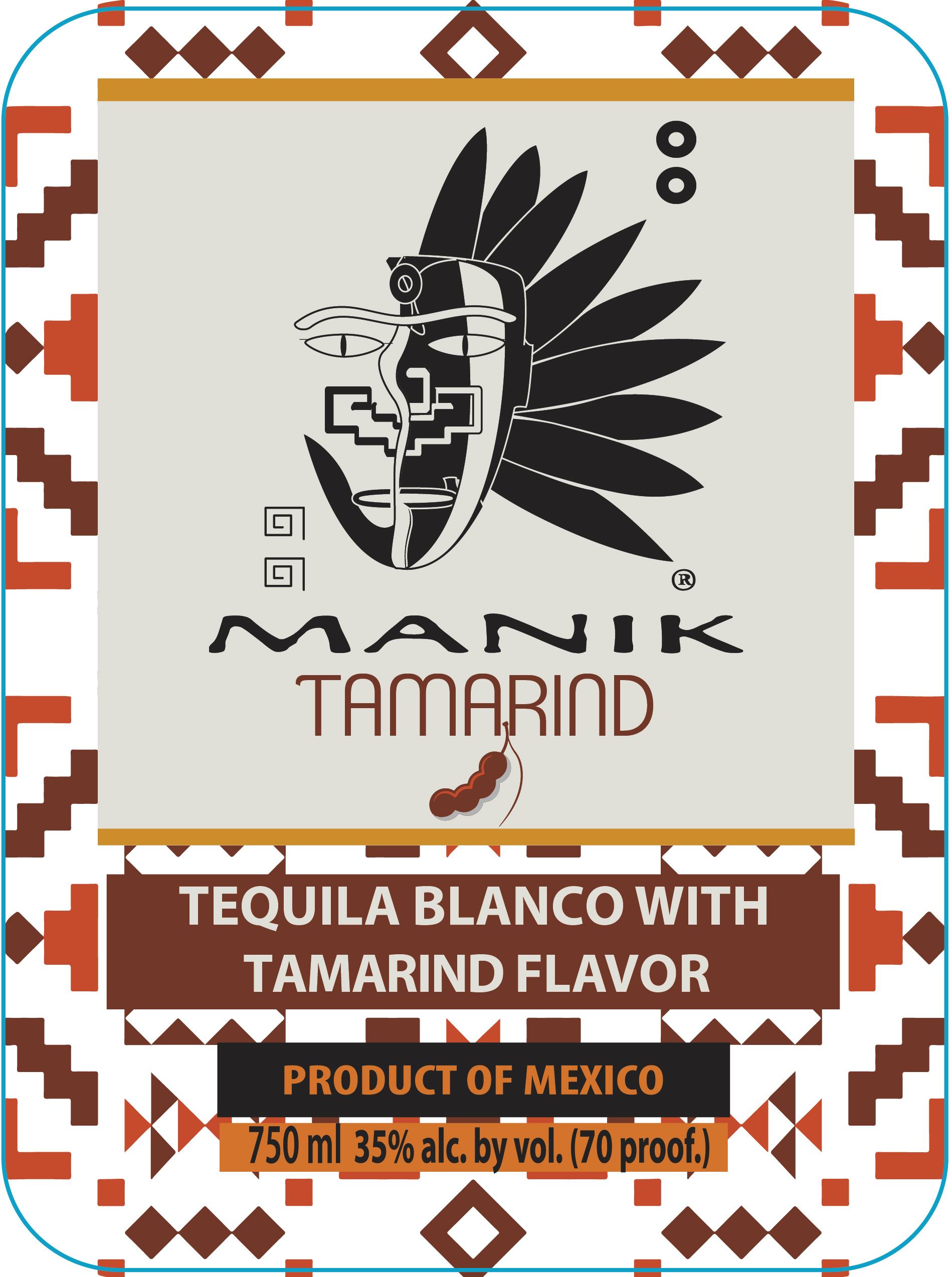 TABC label artwork for Manik Tamarind Tequila