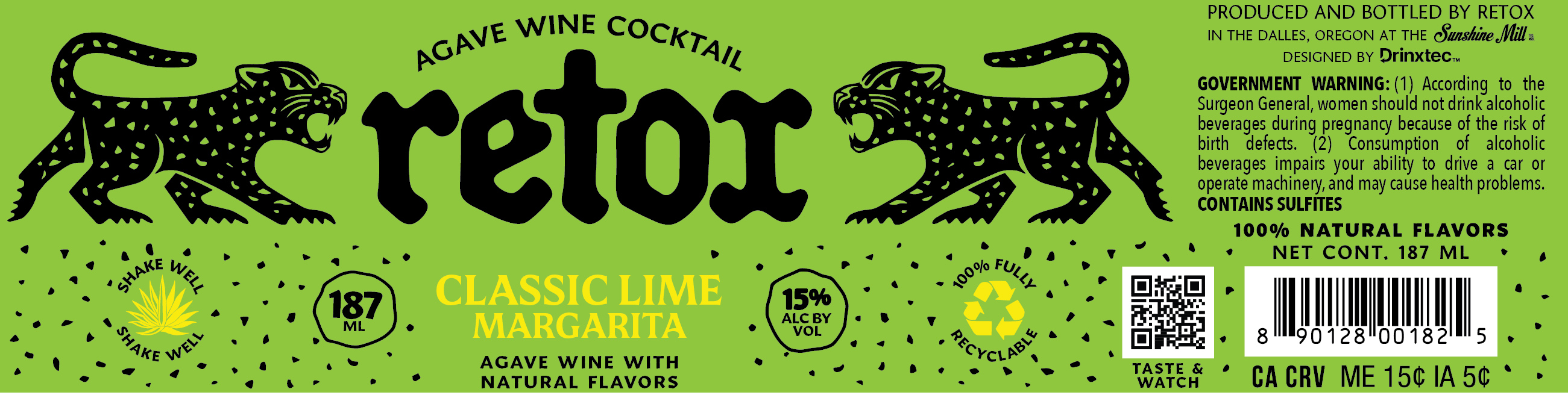 TABC label artwork for RETOX CLASSIC LIME MARGARITA