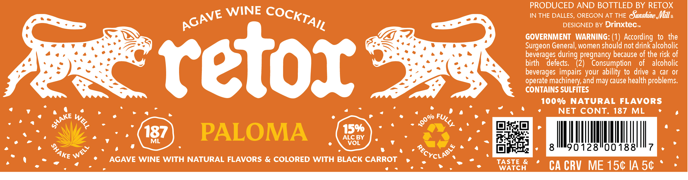 TABC label artwork for RETOX PALOMA