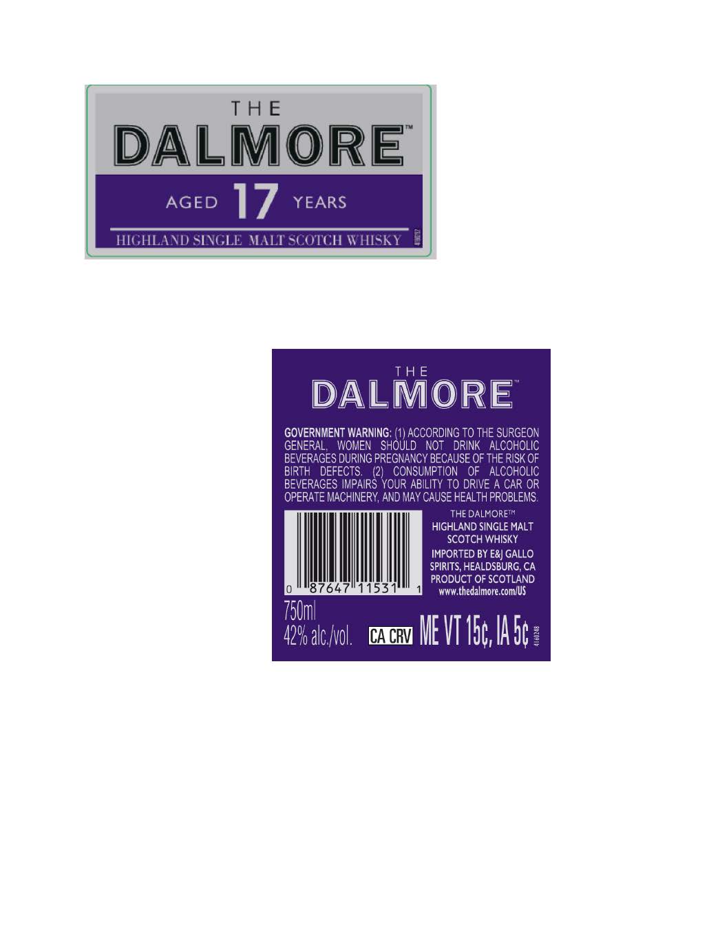 TABC label artwork for The Dalmore 17 Years