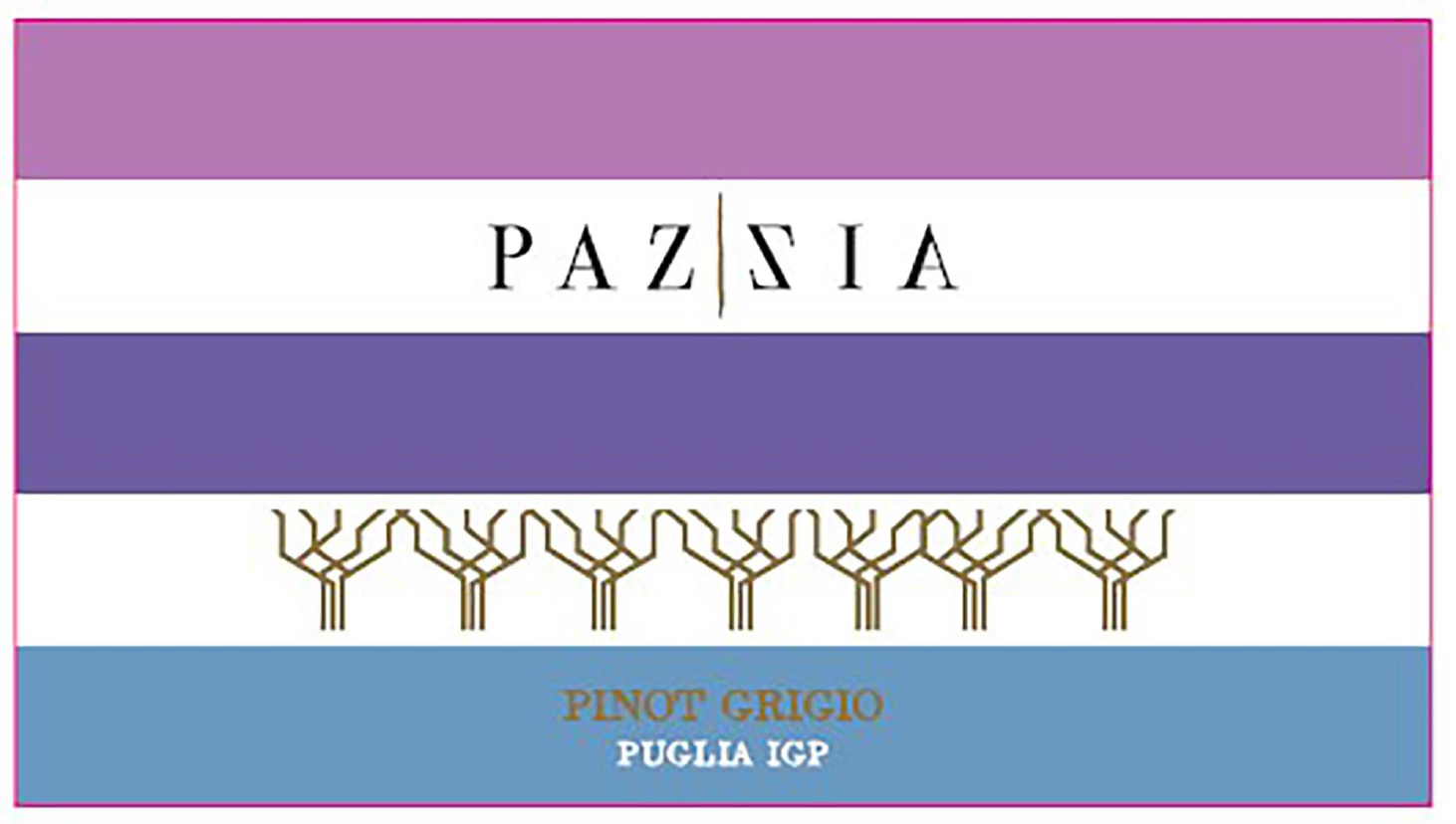TABC label artwork for Pazzia pinot grigio igp puglia