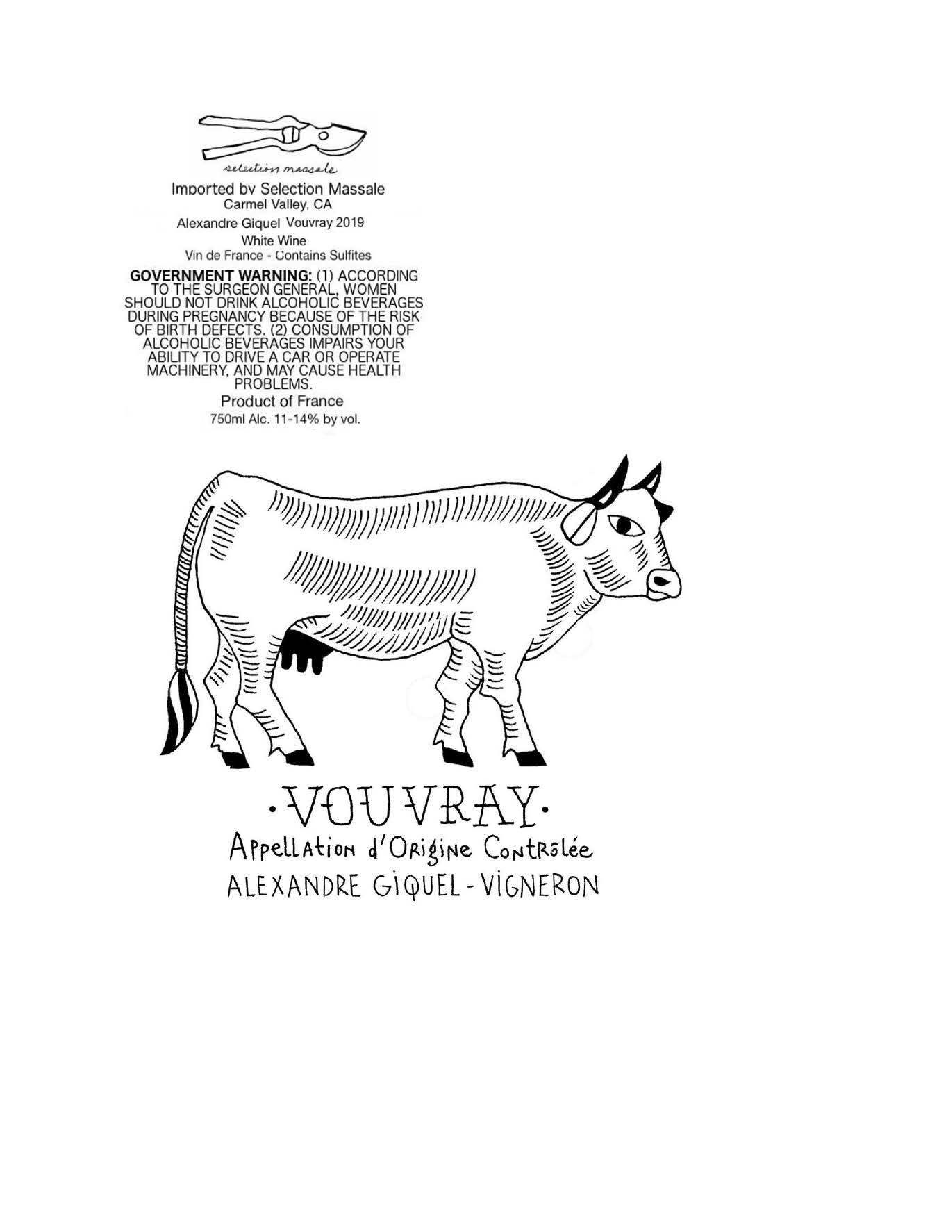 TABC label artwork for Alexandre Giquel Vouvray