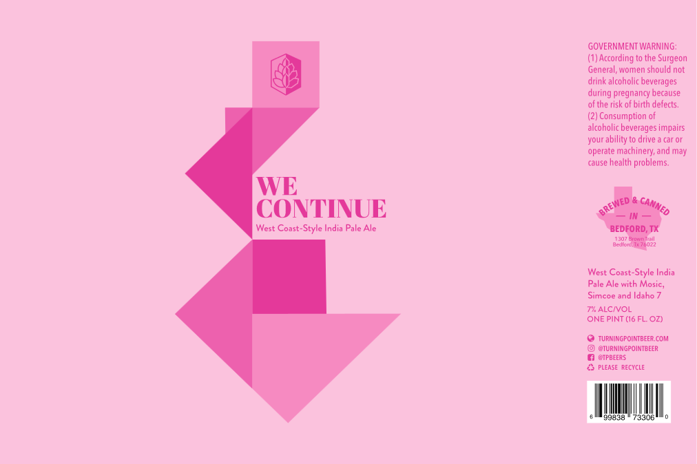 TABC label artwork for WE CONTINUE WEST COAST STYLE INDIA PALE ALE