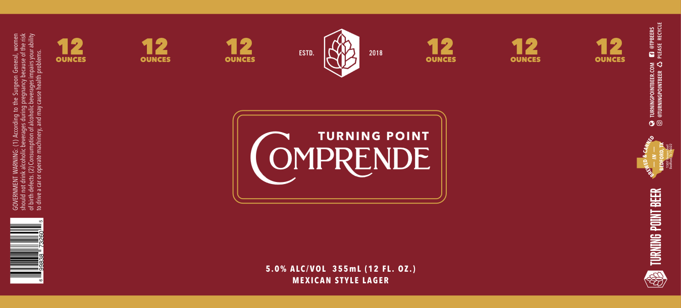 TABC label artwork for COMPRENDE MEXICAN STYLE LAGER