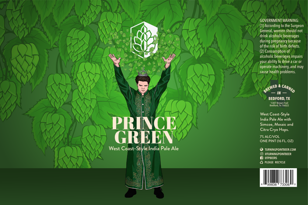 TABC label artwork for PRINCE GREEN WEST COAST STYLE INDIA PALE ALE