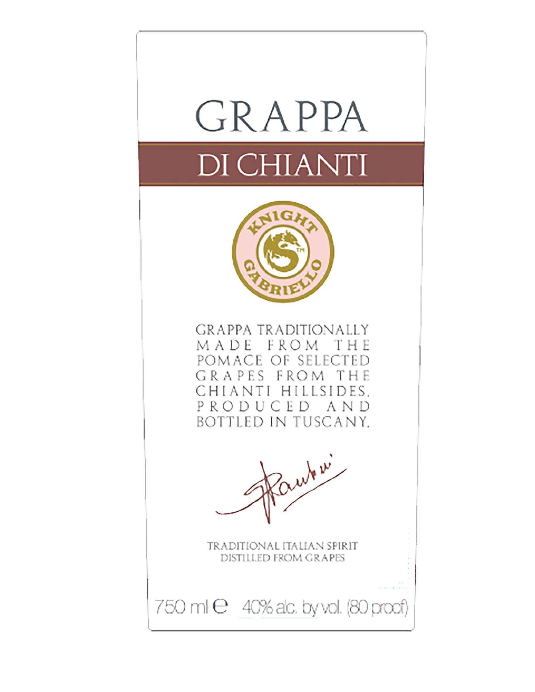 TABC label artwork for Knight Gabriello Grappa di Chianti