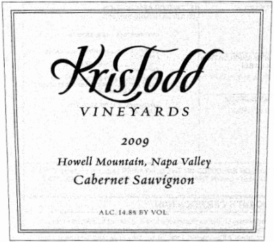 TABC label artwork for KrisTodd Vineyards Howell Mountain Cabernet Sauvignon