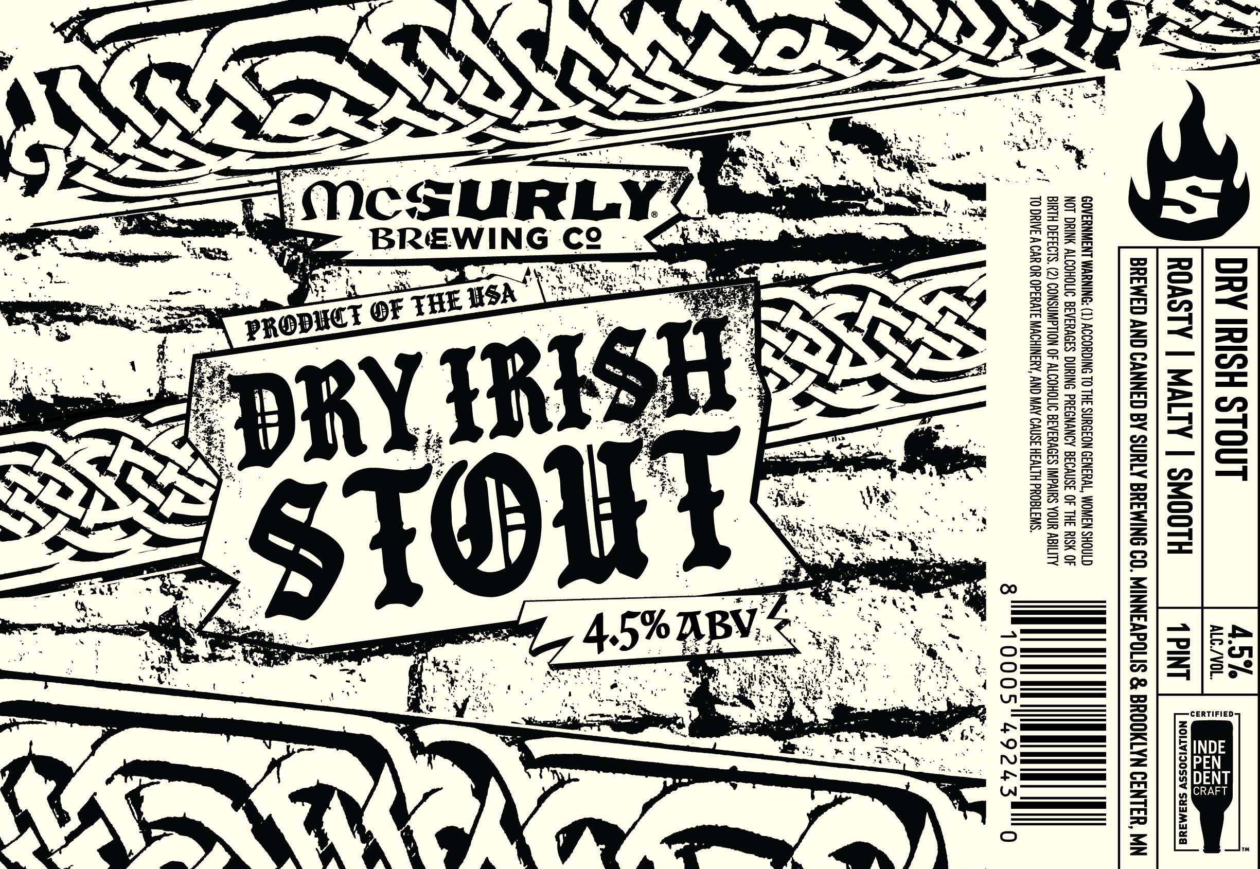 TABC label artwork for Dry Irish Stout