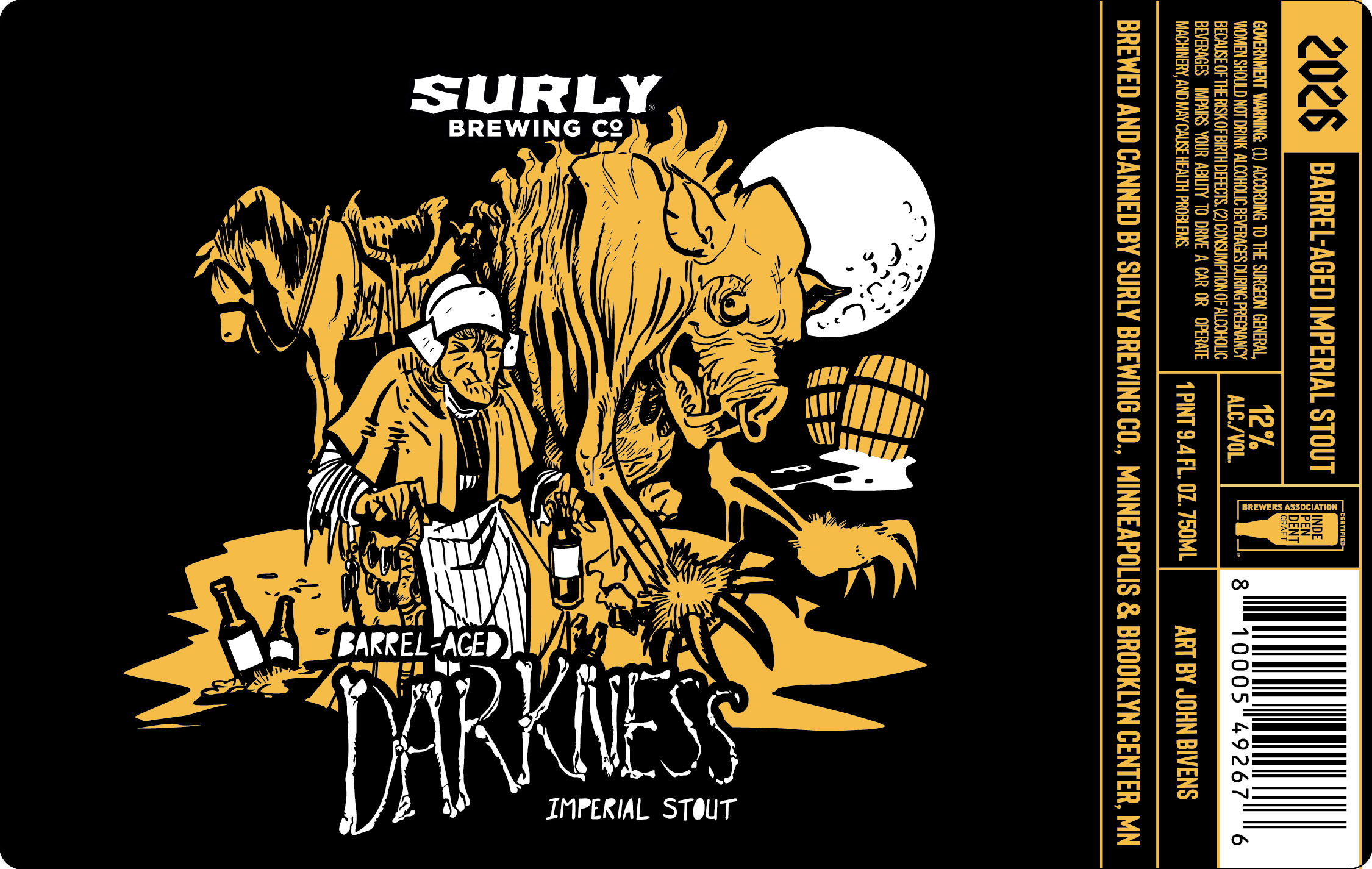 TABC label artwork for Barrel Aged Darkness
