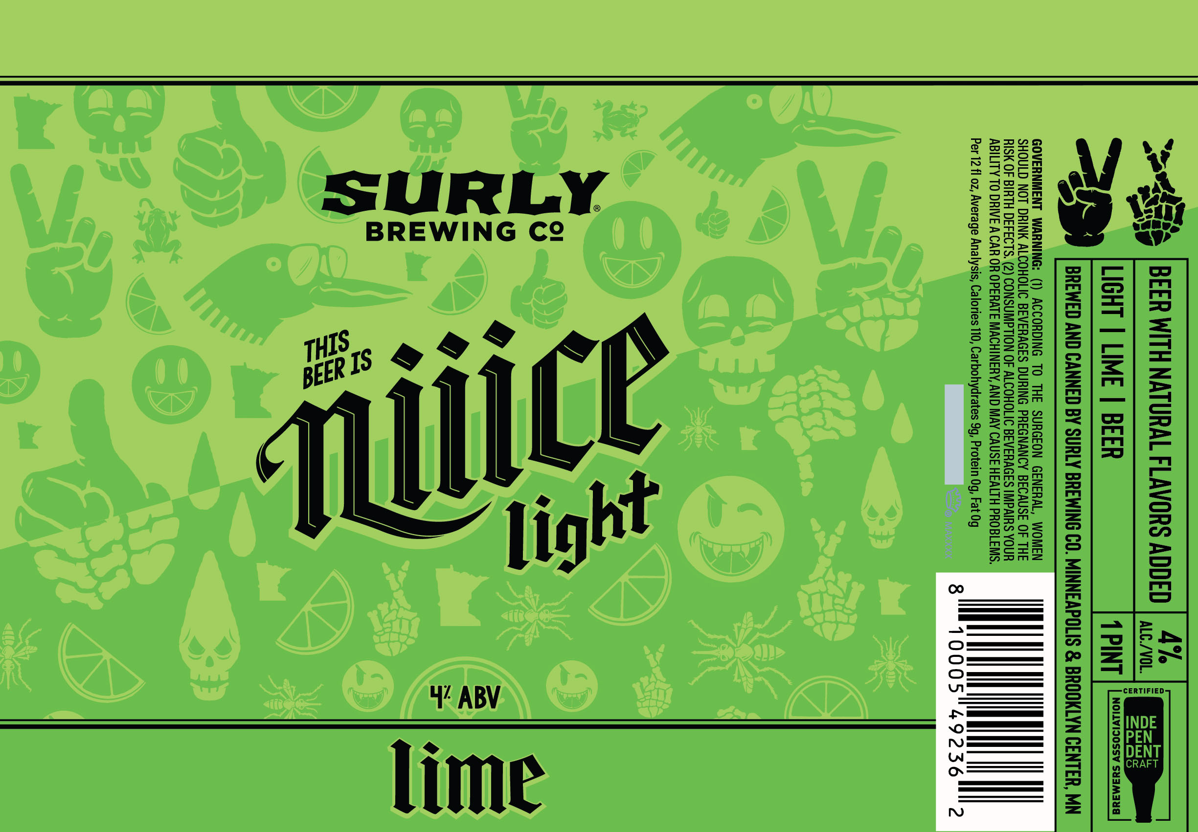 TABC label artwork for This Beer is Niiice Light Lime