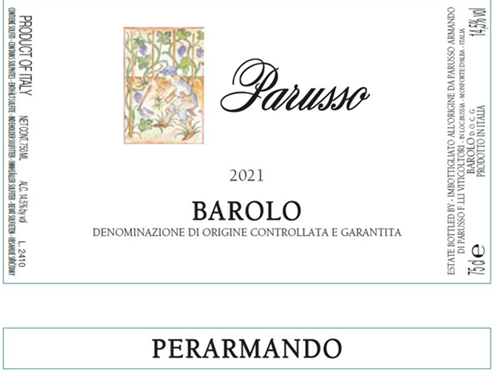 TABC label artwork for PARUSSO PERARMANDO