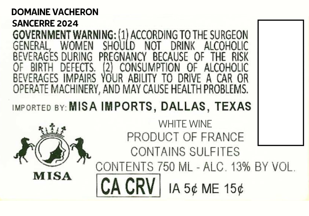 TABC label artwork for DOMAINE VACHERON SANCERRE