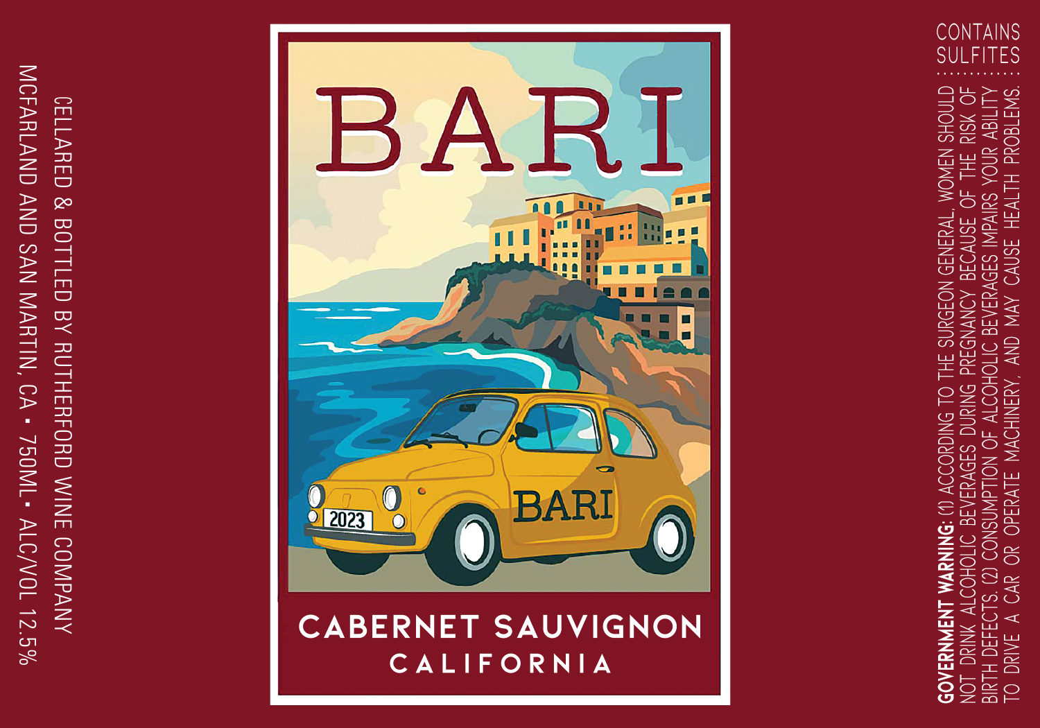 TABC label artwork for Bari Cabernet Sauvignon