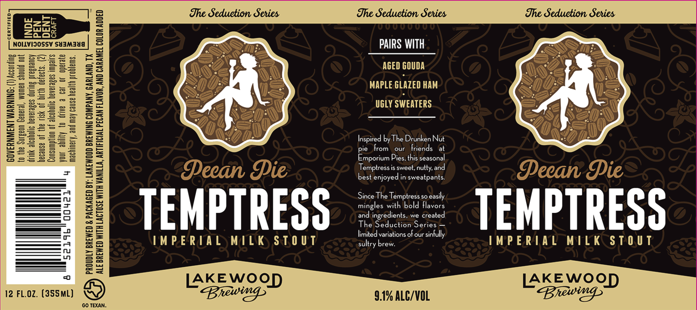 TABC label artwork for Pecan Pie Temptress