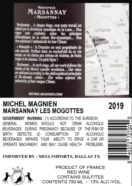 TABC label artwork for MICHEL MAGNIEN LES MOGOTTES