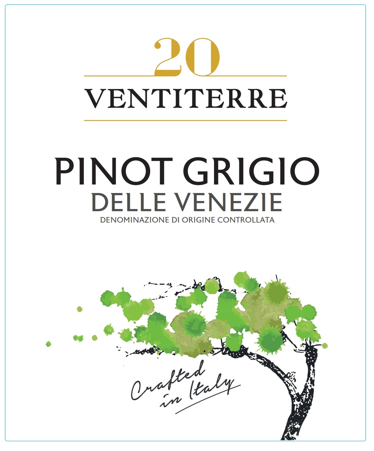 TABC label artwork for Ventiterre Pinot Grigio